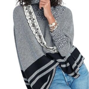 Maeve by Anthropologie Grey Oversized Cowl Neck Poncho Sweater Woman’s Size XS/S